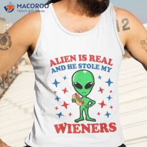 funny hotdog 4th of july alien is real he stole my wieners shirt tank top 3
