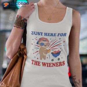 funny hotdog 4th of july sloth i m just here for the wieners shirt tank top 4