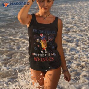 funny i m just here for the wieners 4th of july shirt tank top 3
