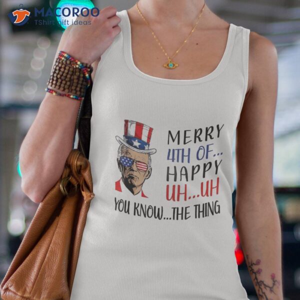 Funny Joe Biden Confused Merry 4th Of July Us Flag Shirt
