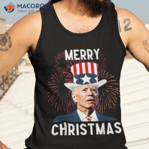 funny joe biden merry christmas for fourth of july shirt tank top 3