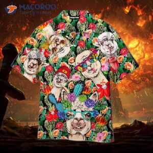 funny llama tropical hawaiian shirts 0