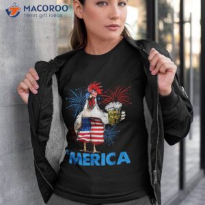 funny merica chicken beer drinking 4th of july patriotic shirt tshirt 3