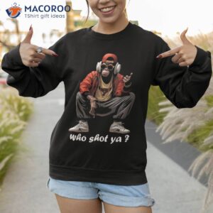 funny monkey listening to hip hop music old school shirt sweatshirt 1