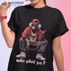 Funny Monkey Listening To Hip Hop Music Old School Shirt