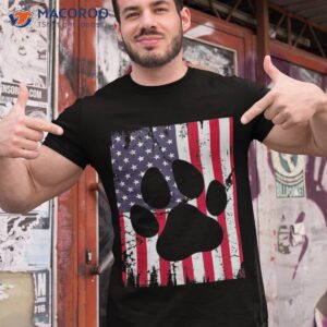 Funny Paw Dogs American Flag Patriotic Farmer 4th Of July Shirt