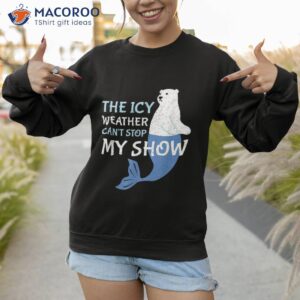funny polar bear swims on ice weather winter season snow day shirt sweatshirt