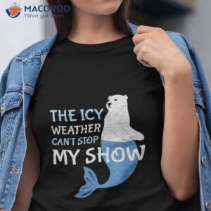 funny polar bear swims on ice weather winter season snow day shirt tshirt