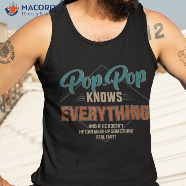 Funny Pop Knows Everything For Grandpa And Father’s Day Shirt