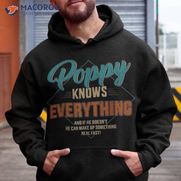 Funny Poppy Knows Everything For Grandpa And Father’s Day Shirt