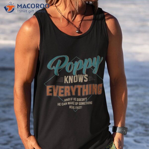 Funny Poppy Knows Everything For Grandpa And Father’s Day Shirt