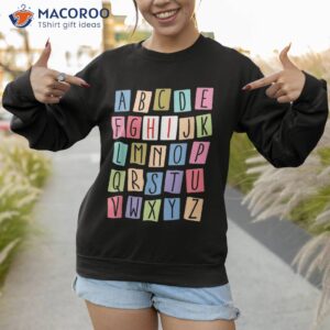 funny pre k kindergarten hi alphabet back to school teachers shirt sweatshirt