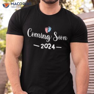 funny pregnancy coming soon 2024 gender reveal baby shower shirt tshirt