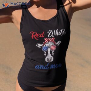 funny red white amp moo 4th of july apparel usa patriotic cow shirt tank top 2