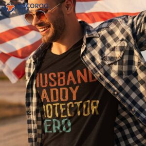 funny retro husband daddy protector hero fathers day for dad shirt tshirt 3