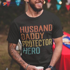 funny retro husband daddy protector hero fathers day for dad shirt tshirt