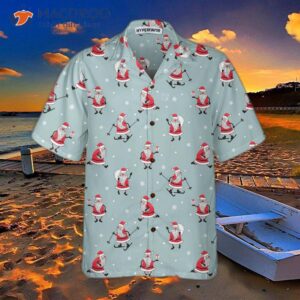 funny santa claus christmas shirt for hawaiian style 2