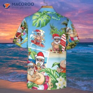funny santa claus in an aloha hawaiian shirt the best gift for christmas 1