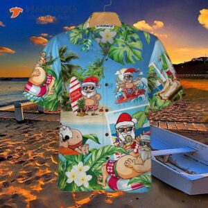 funny santa claus in an aloha hawaiian shirt the best gift for christmas 2