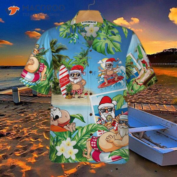 Funny Santa Claus In An Aloha Hawaiian Shirt – The Best Gift For Christmas!