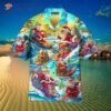 Funny Surfing Santa Hawaiian Christmas Shirts In July