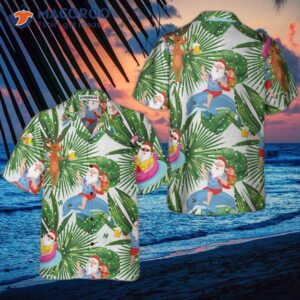 Funny Tropical Christmas Hawaiian Shirt, Santa Claus Shirt For