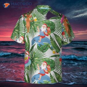 Funny Tropical Christmas Hawaiian Shirt, Santa Claus Shirt For