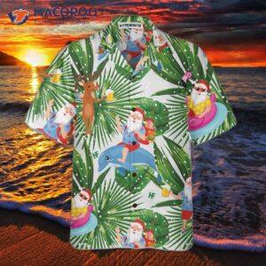 funny tropical christmas hawaiian shirt santa claus shirt for 2