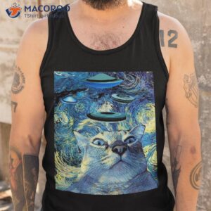 funny ufo cat shirt tank top