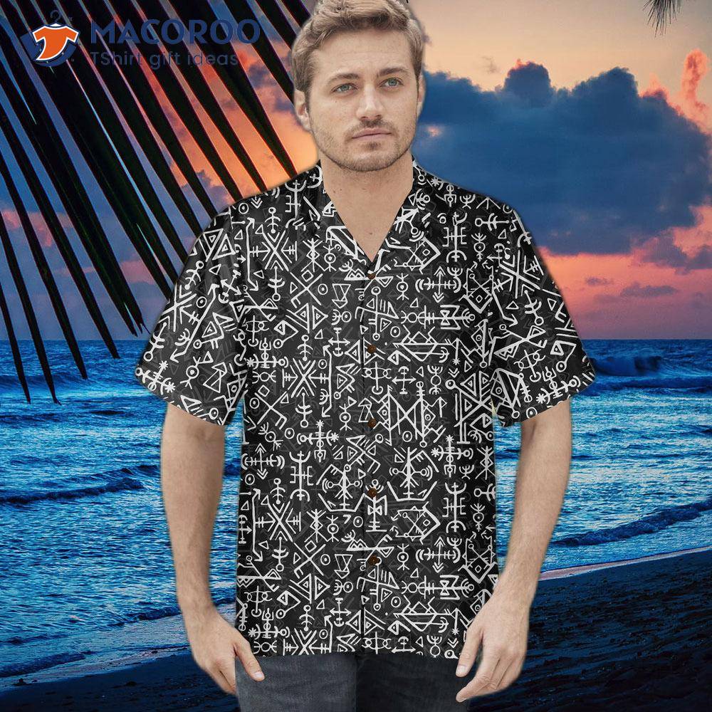 Futhark Norse Islandic And Viking Symbol Hawaiian Shirt, Seamless Pattern  Viking Shirt For Men And Women - Trendy Aloha