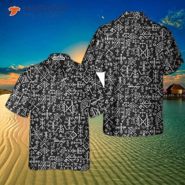 Futhark Norse Icelandic And Viking Symbol Hawaiian Shirt, Seamless Pattern Shirt For