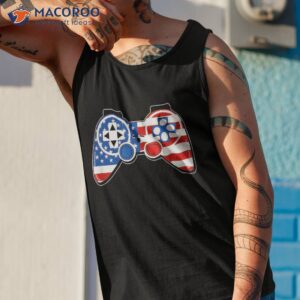 gamer american flag patriotic video game 4th of july boys shirt tank top 1