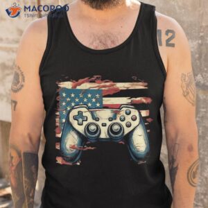 gamer lover 4th of july video game usa flag boy girl kids shirt tank top