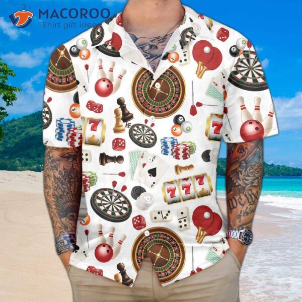 Games Together Hawaiian Shirt, Multiple-game Pattern Shirt