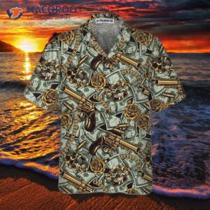 gangster and money vintage seamless pattern hawaiian shirt short sleeve shirt for 2