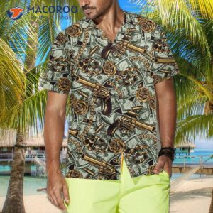 gangster and money vintage seamless pattern hawaiian shirt short sleeve shirt for 3