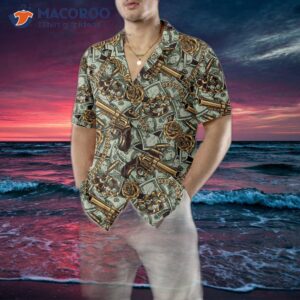 gangster and money vintage seamless pattern hawaiian shirt short sleeve shirt for 4