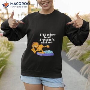 garfield rise and shine brown shirt sweatshirt 1