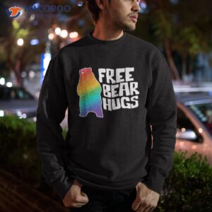 gay bear pride month rainbow flag free hug lgbtq parade shirt sweatshirt