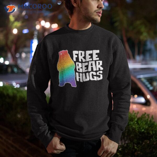 Gay Bear Pride Month Rainbow Flag Free Hug Lgbtq Parade Shirt