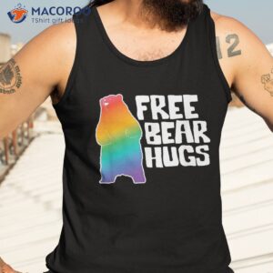 gay bear pride month rainbow flag free hug lgbtq parade shirt tank top 3