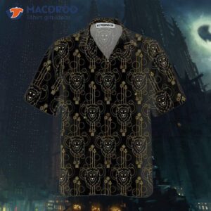 geometric lion seamless pattern hawaiian shirt button up shirt for cool gift 2