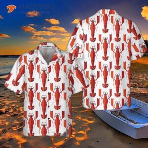 Geometric Lobster Pattern Hawaiian Shirt, Funny Shirt For Adults, Print