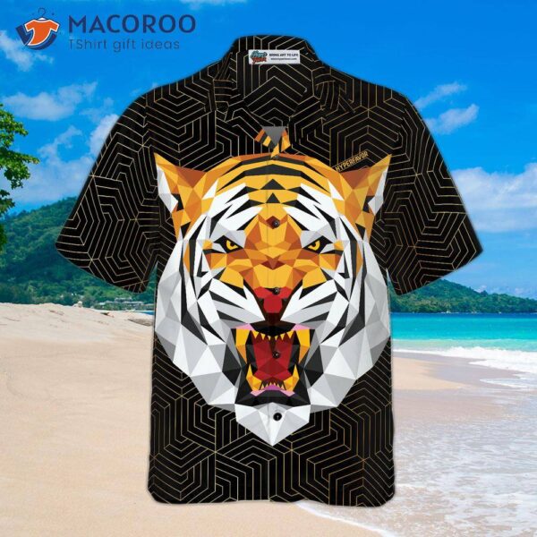 Geometric Tiger Hawaiian Shirt For