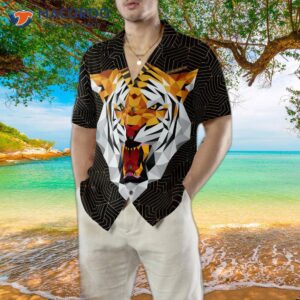 geometric tiger hawaiian shirt for 4