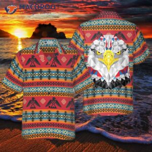 Geometric Tribal American Eagle Hawaiian Shirt