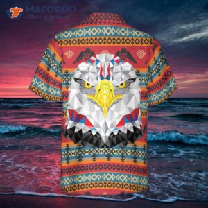 geometric tribal american eagle hawaiian shirt 1