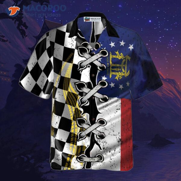 Georgia Racing Flag Hawaiian Shirt