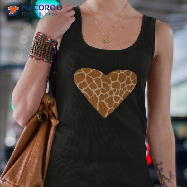 Giraffe Print Heart Cute Lover Love Shirt