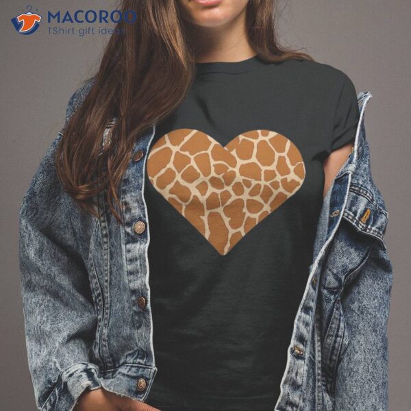 Giraffe Print Heart Cute Lover Love Shirt